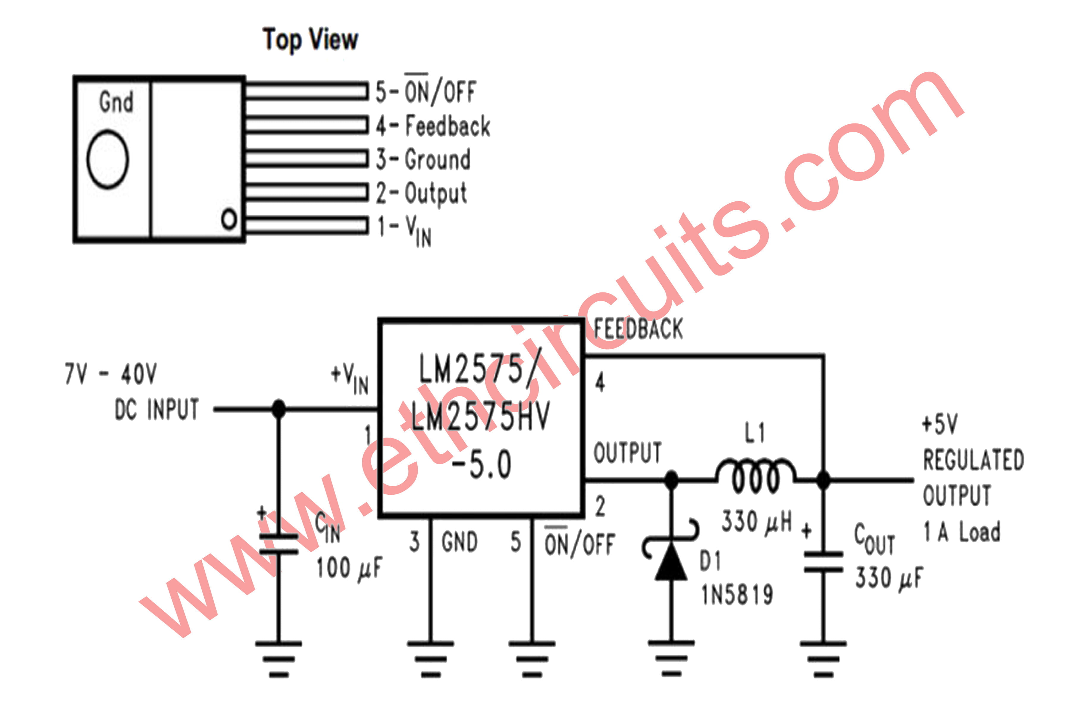 Lm2575t характеристики схема подключения