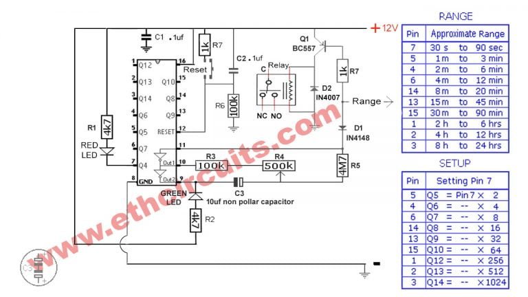Best 24hr Timer Circuit Diagram With IC 4060