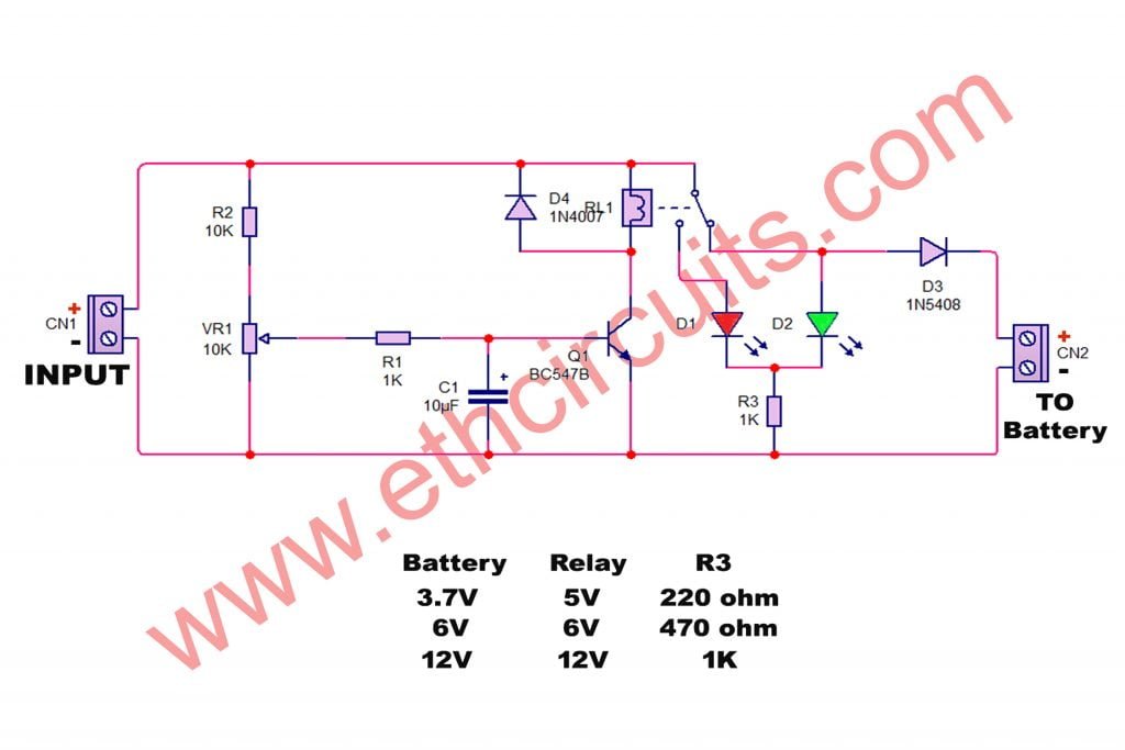 automatic battery charger circuit