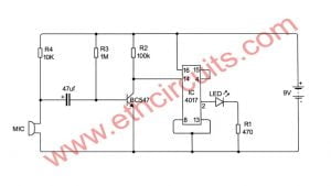 Best Clap Switch Circuit Diagram Using IC 4017