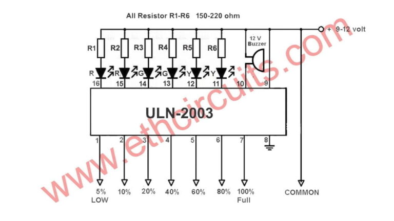 Circuit Diagram Of Water Level Indicator Alarm