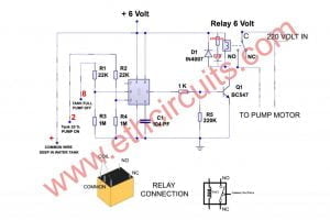 Best Automatic water Pump Controller Circuit diagram IC555