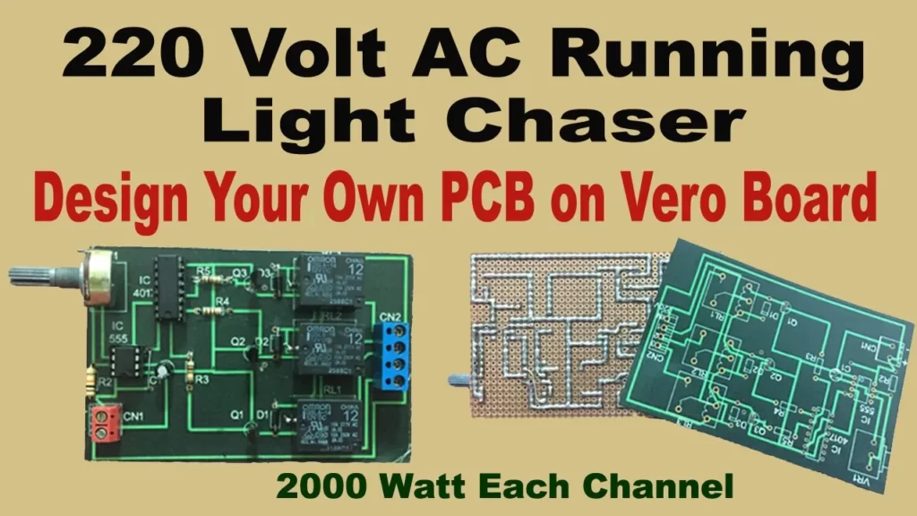 led chaser light circuit diagram for 220 volt ac