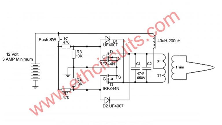 Best 12v Induction Heater Circuit Diagram | Induction Soldering Iron