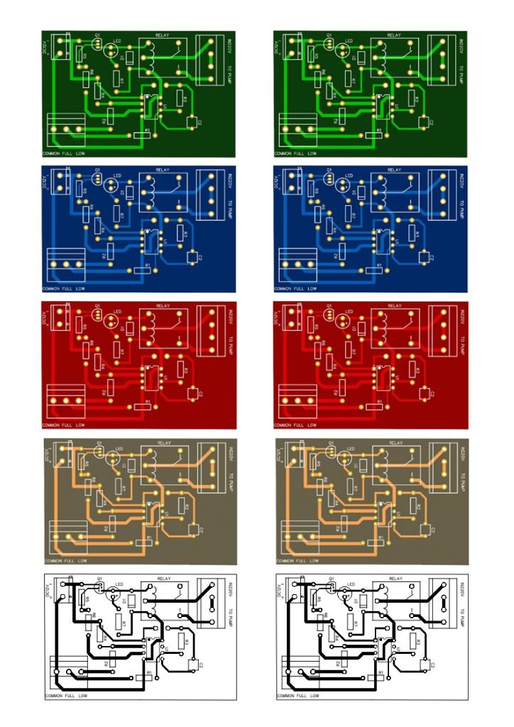 pcb layout water pump fully automatic controller