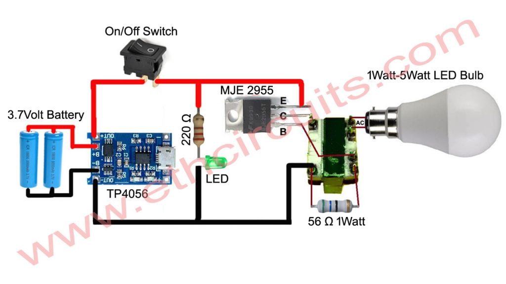3.7v to 220v inverter circuit diagram rechargeable