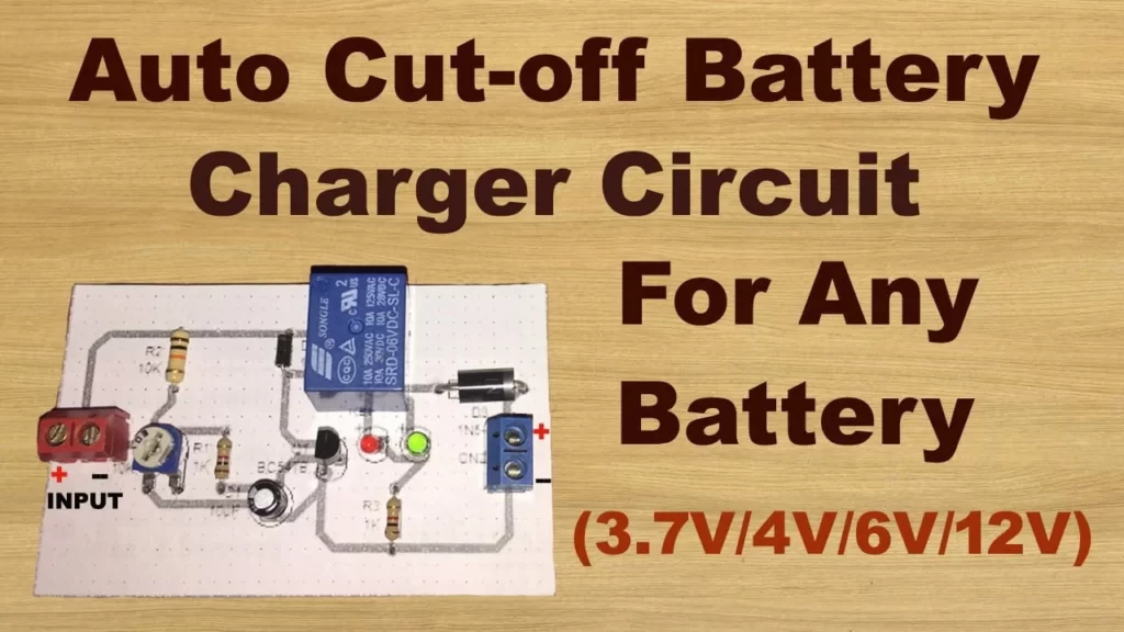autocut off battery charger circuit diagram with transistor and relay