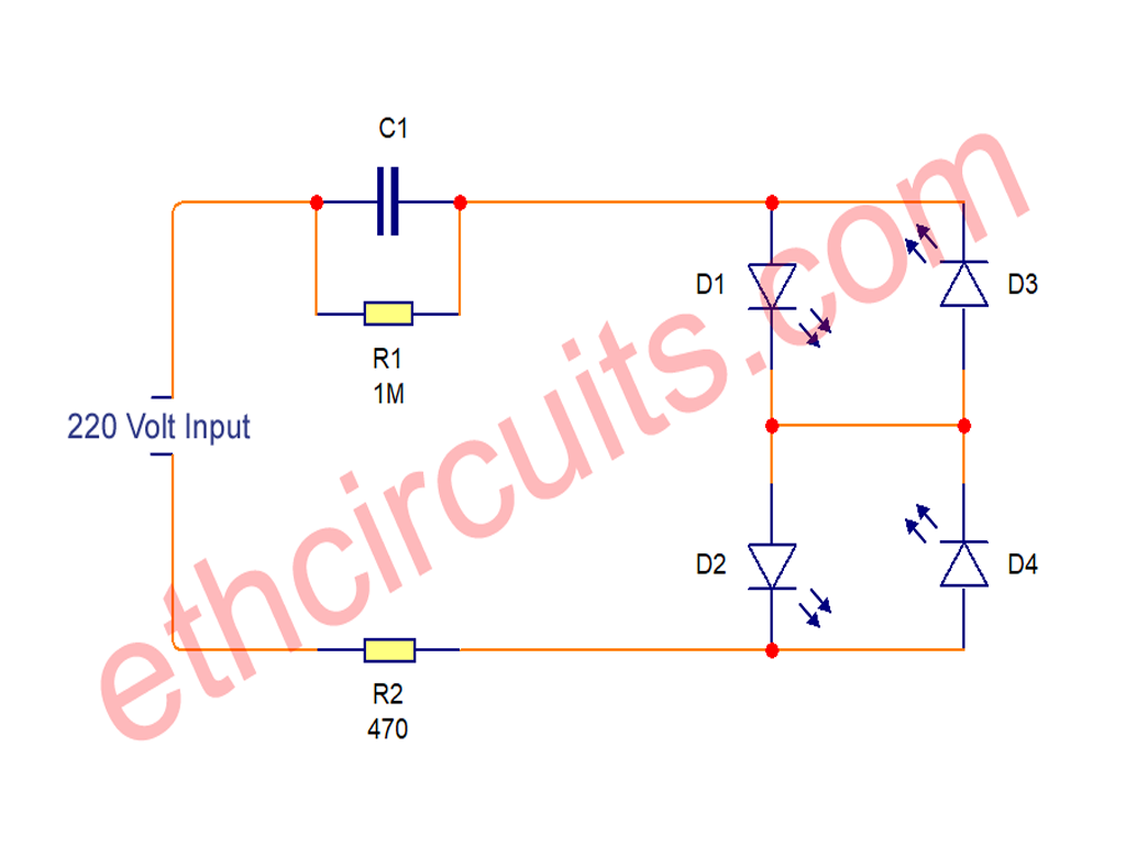 Mosquito Killer blue light on circuit diagram